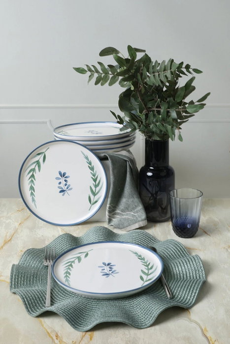 Hermia Juego de Servir Pasteles de 6 Piezas - Blanco, Azul y Verde Hermia Juego de Servir Pasteles de 6 Piezas - Blanco, Azul y Verde
